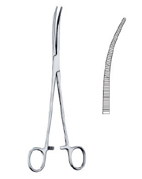 Arterieklem Crafoord, gebogen - 24cm