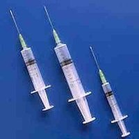 Spuit/naald Terumo 3ml driedelig 23Gx1, blauw, per 100 stuks