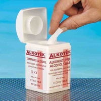 Alcoholdoekjes Alkotip 44x44mm in dispenser - 150 stuks + 5