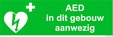 AED in dit gebouw aanwezig, sticker, 30x10cm