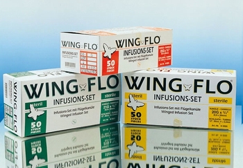 Vleugelnaald Wing-Flo 21G¾ groen met slang, per stuk