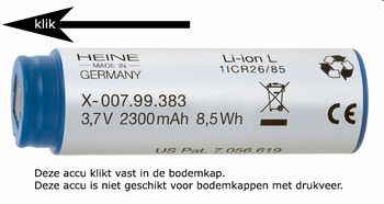 Li-Ion klik-accu voor BETA 4, NT4, BETA-L en NT-L handvatten