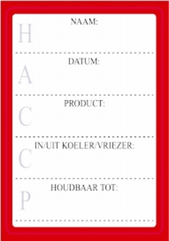 HACCP etiketten rood, 200 per rol - verpakt per 5 rollen
