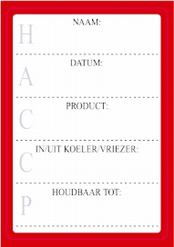 HACCP etiketten rood, 200 per rol - verpakt per 5 rollen